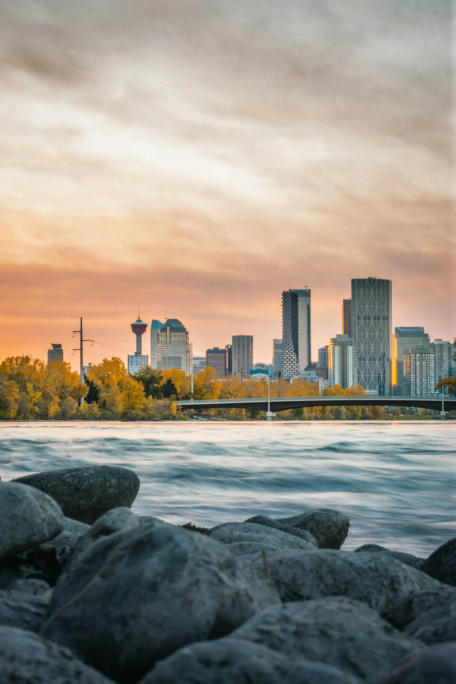 Web design services across Calgary Northeast, Alberta — Calgary, Alberta — city skyline across the Bow River looking toward the northeast communities