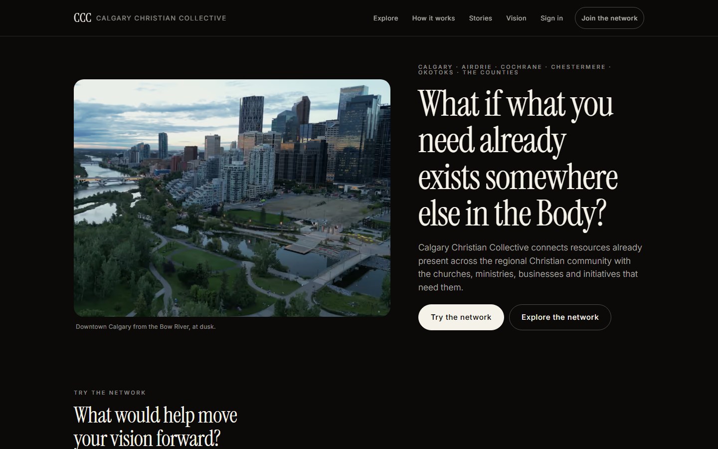Calgary Christian Collective website by Local Cochrane Web Design — church resource-exchange and directory web design, captured from the deployment preview