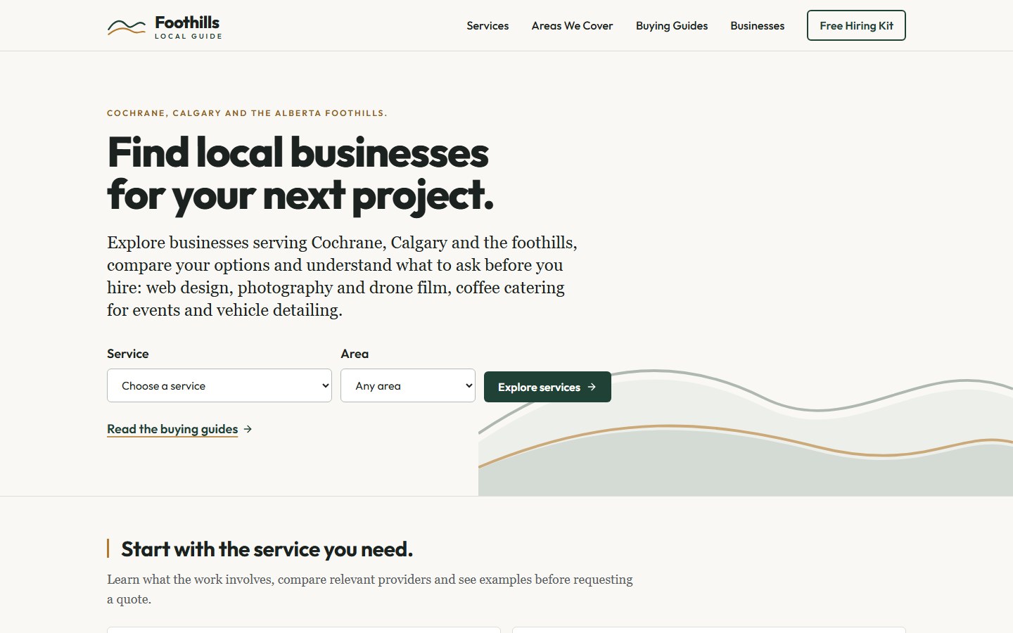 Foothills Local Guide website by Local Cochrane Web Design — local buying-guide and business directory web design, Cochrane and Calgary
