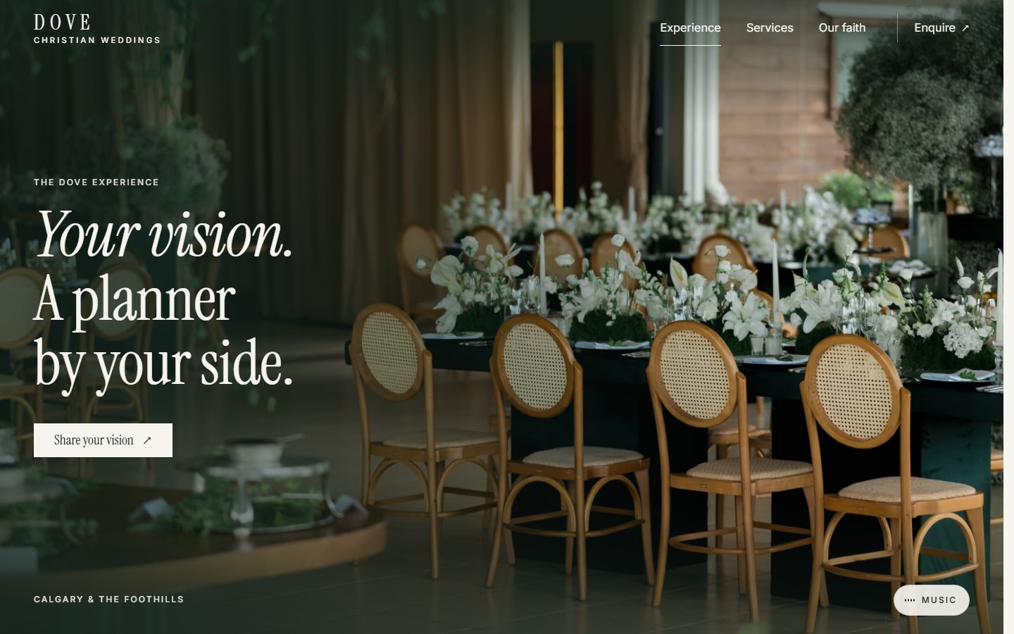 DOVE Christian Weddings — the experience: four stages (/experience)