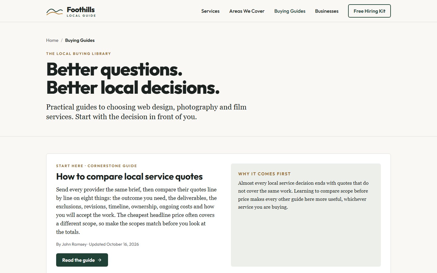 Foothills Local Guide — buying guides (/guides/)