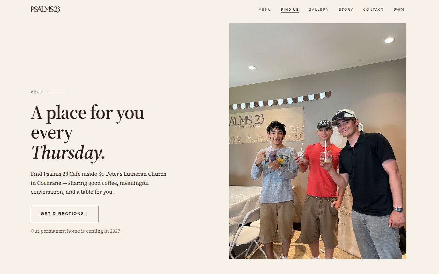 Psalms 23 Cafe — find us (/visit)