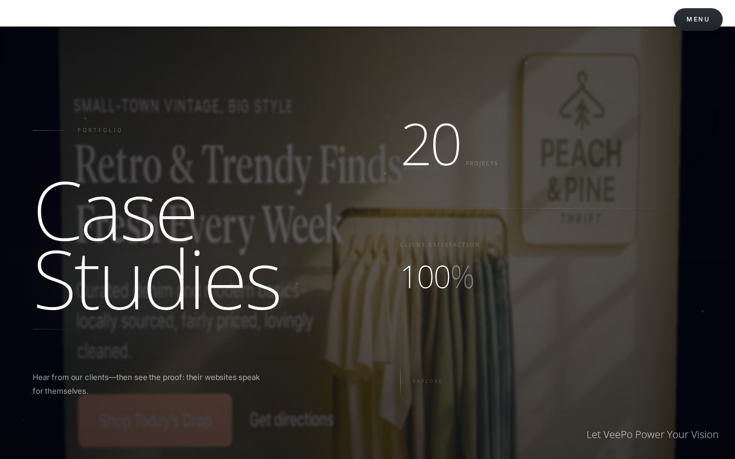 VeePo website by Local Cochrane Web Design — the parent studio's own portfolio and case study site, Cochrane, Alberta