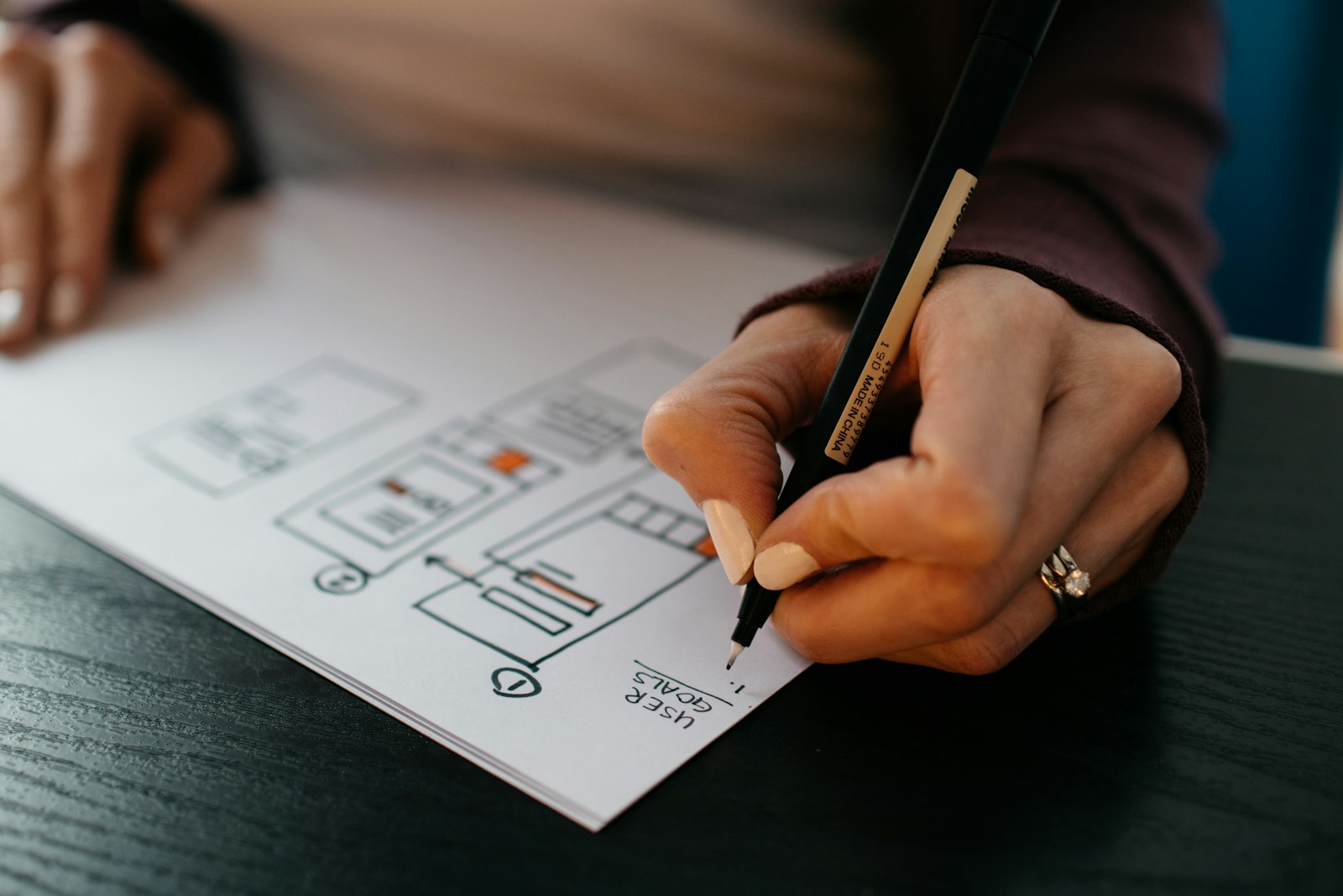 Web designer planning website wireframes for a small business selection project in Cochrane